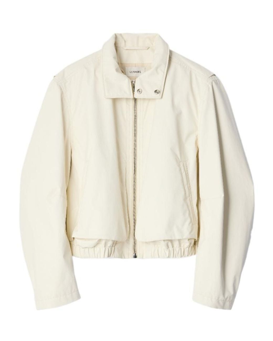 Lemaire White Zipped Stand-Collar Bomber Jacket