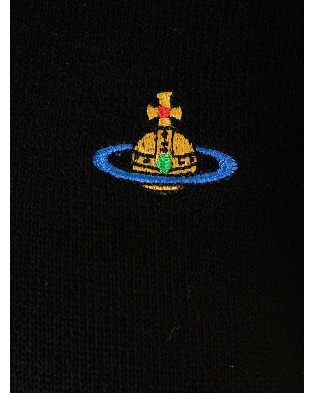 Vivienne Westwood Black Orb Embroidered Knitted Top