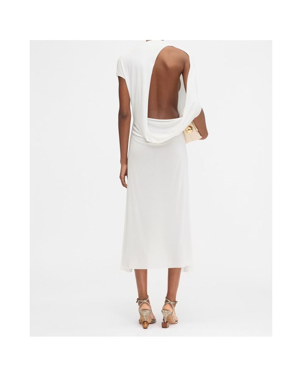 Jacquemus White Drape Detailed Dress