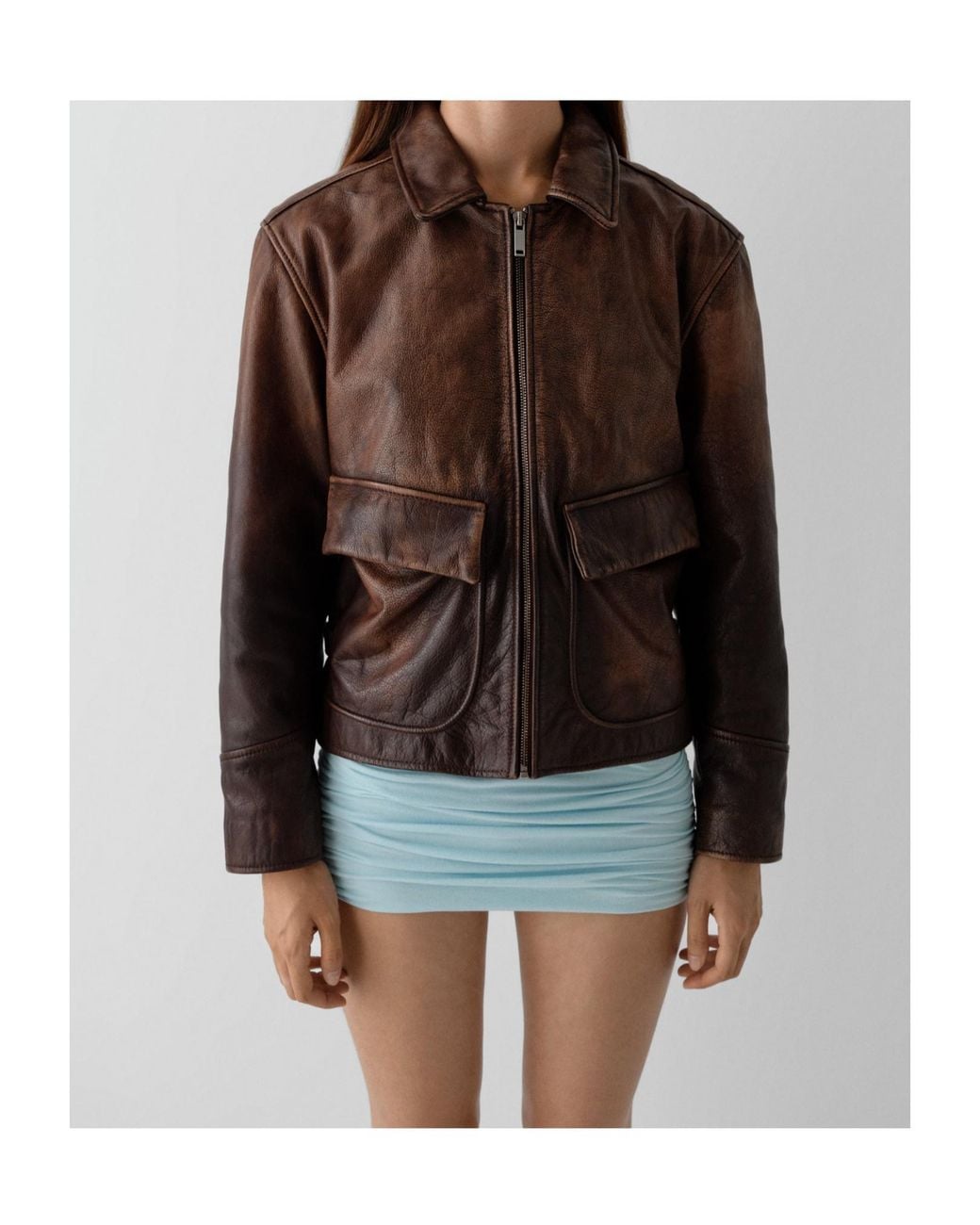 GIMAGUAS Brown Claudia Leather Jacket