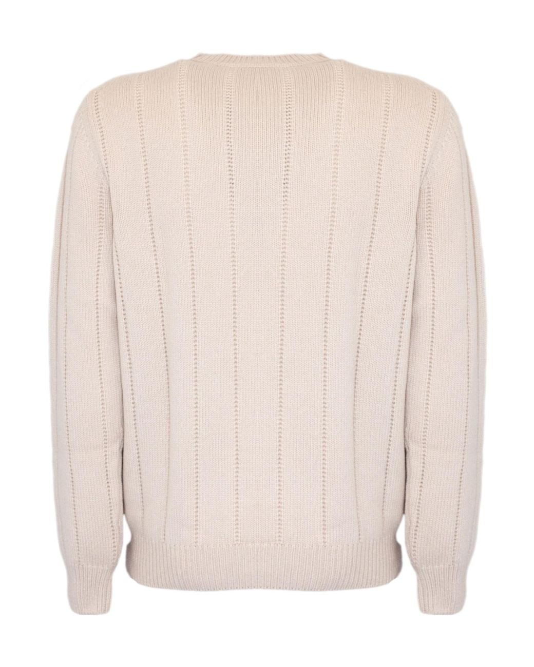 Cruciani Pink Ribbed Crew Neck Knitted Sweater for men