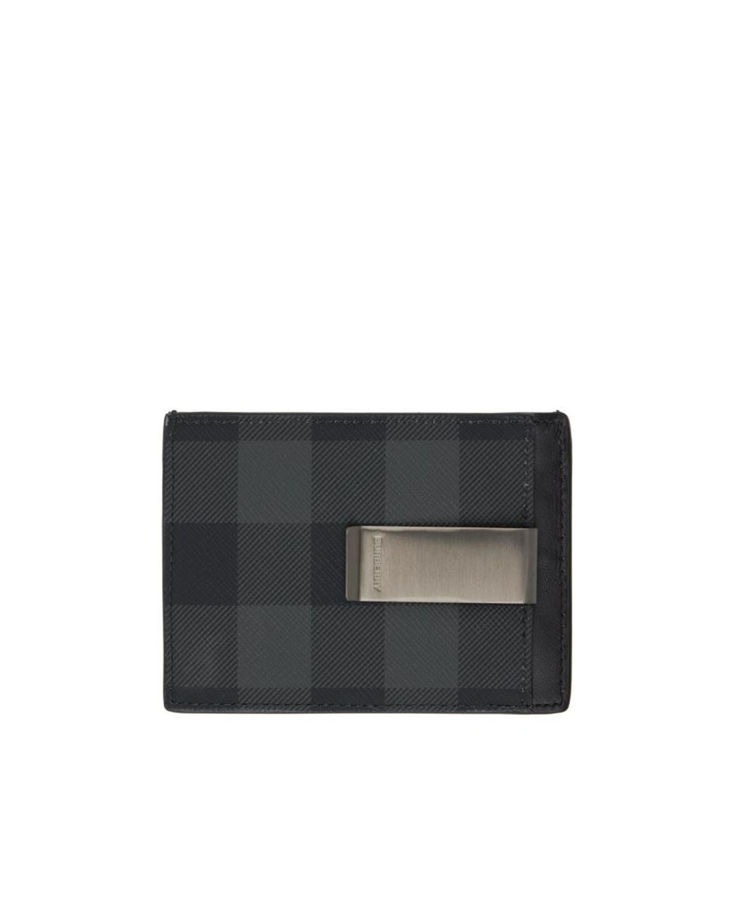 Burberry Black Logo Embossed Money-Clip Cardholder for men