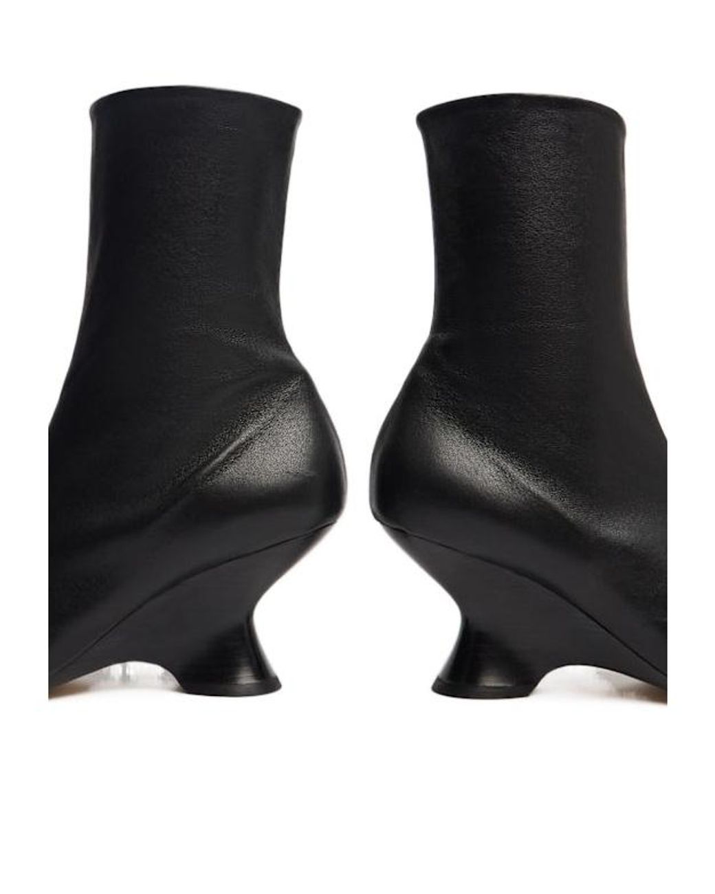 Dries Van Noten Black 65Mm Heeled Leather Ankle Boots