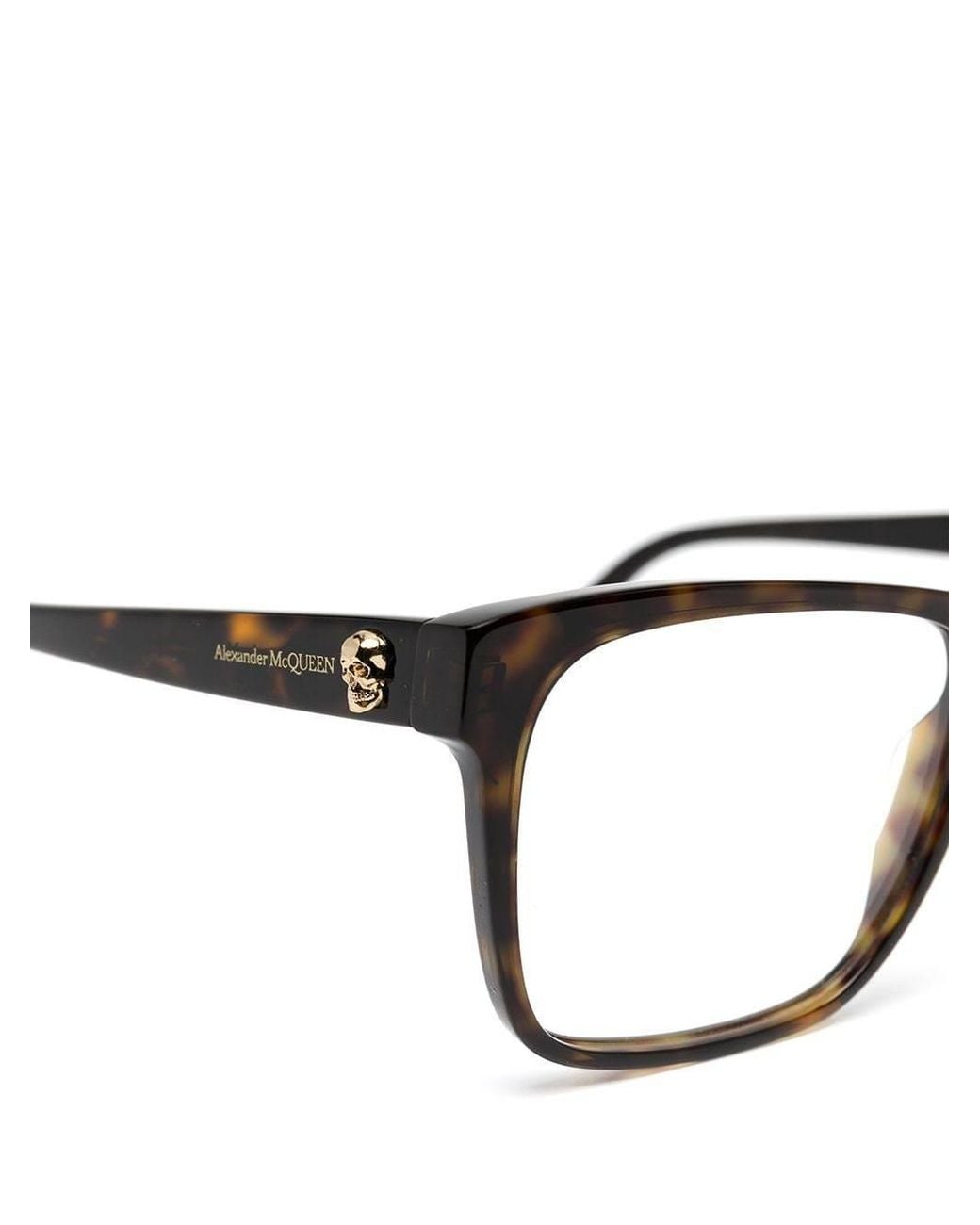 McQueen Metallic Eyewear Square Frame Glasses for men
