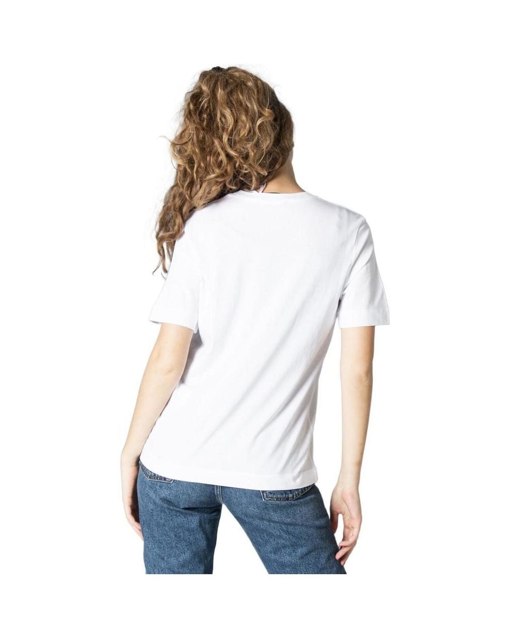Moschino White Logo-Print Cotton T-Shirt