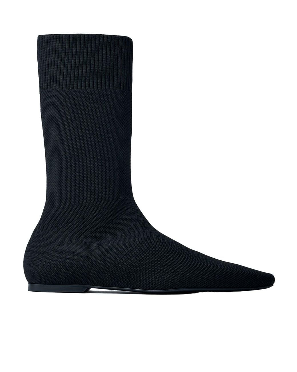 Totême Black Totême Knitted Sock Ankle Boots