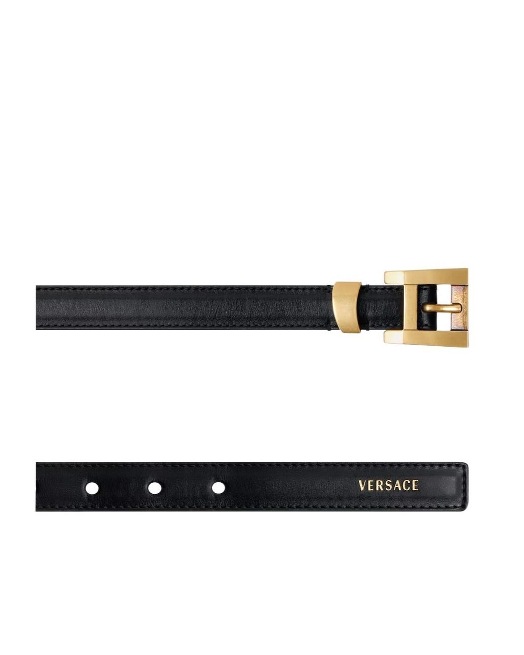 Versace Black Logo Leather Belt