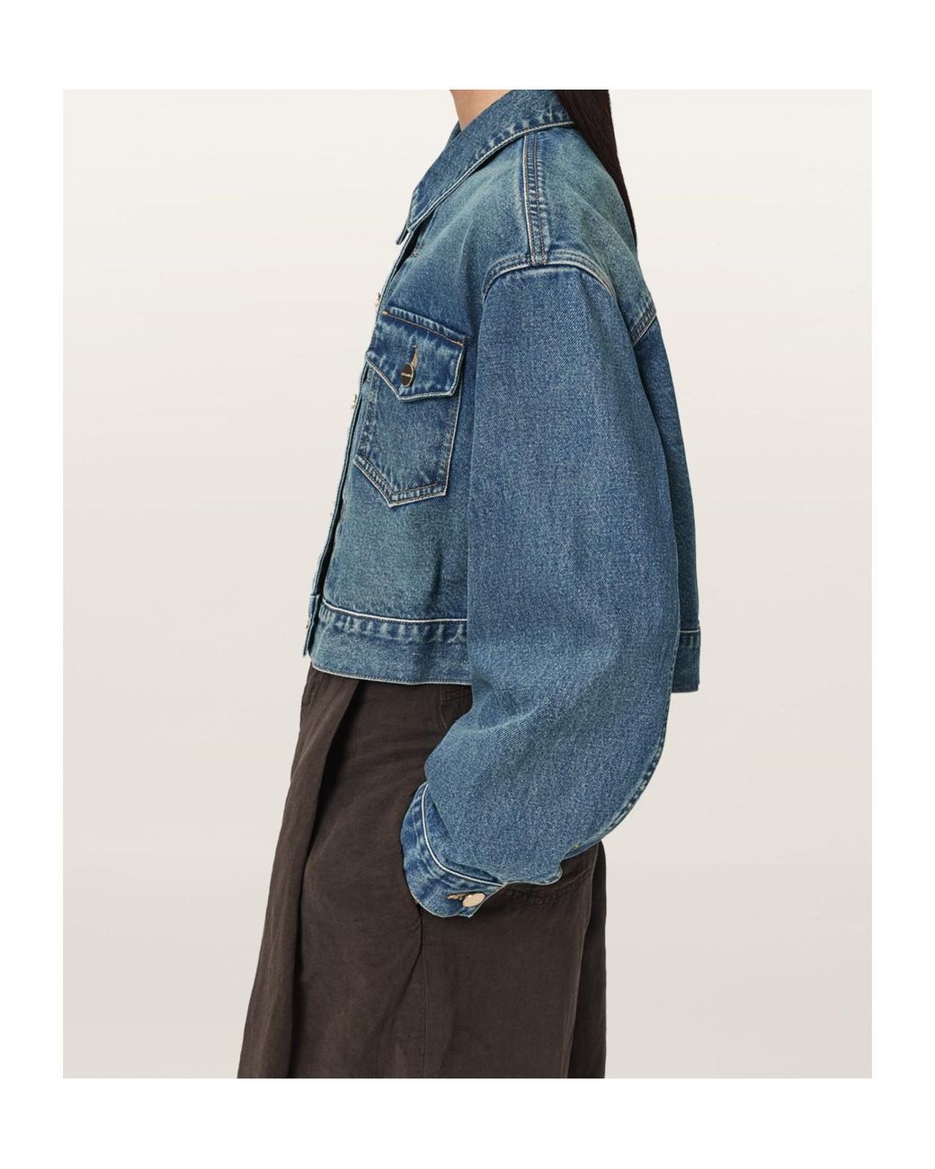 AllSaints Blue Long-Sleeve Denim Jacket