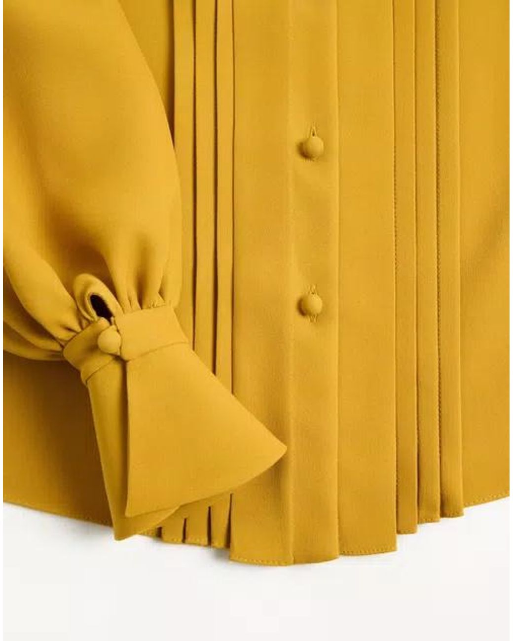 Valentino Yellow Cady Couture Button-Up Shirt