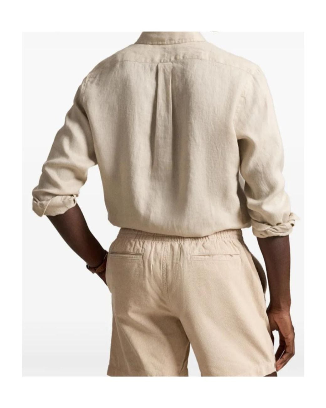 Polo Ralph Lauren White Long Sleeve Linen Shirt for men