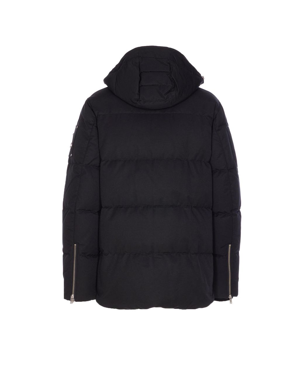 Moose Knuckles Black Zip Detailed Hooded Coat for men