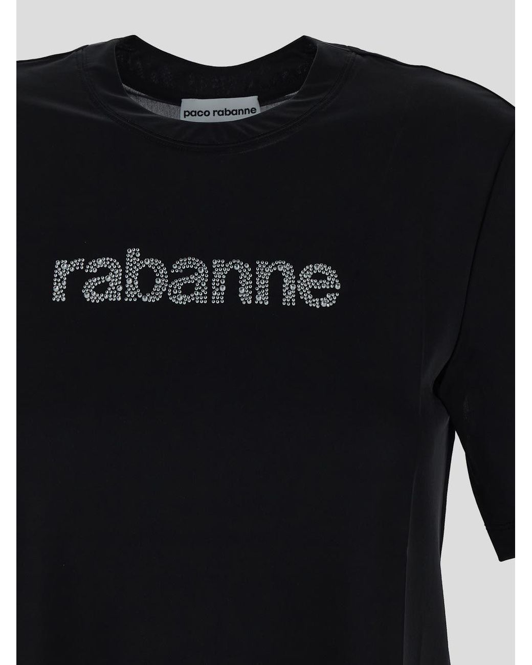 Rabanne Black Faded Logo-Printed T-Shirt