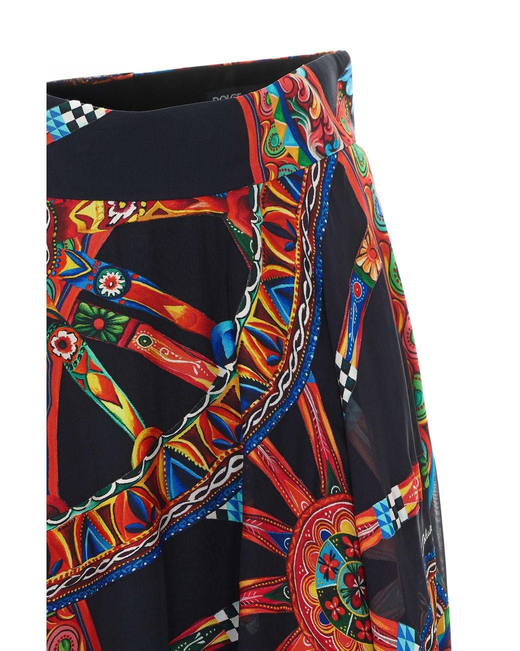 Dolce & Gabbana Red Twill Carretto Midi Skirt