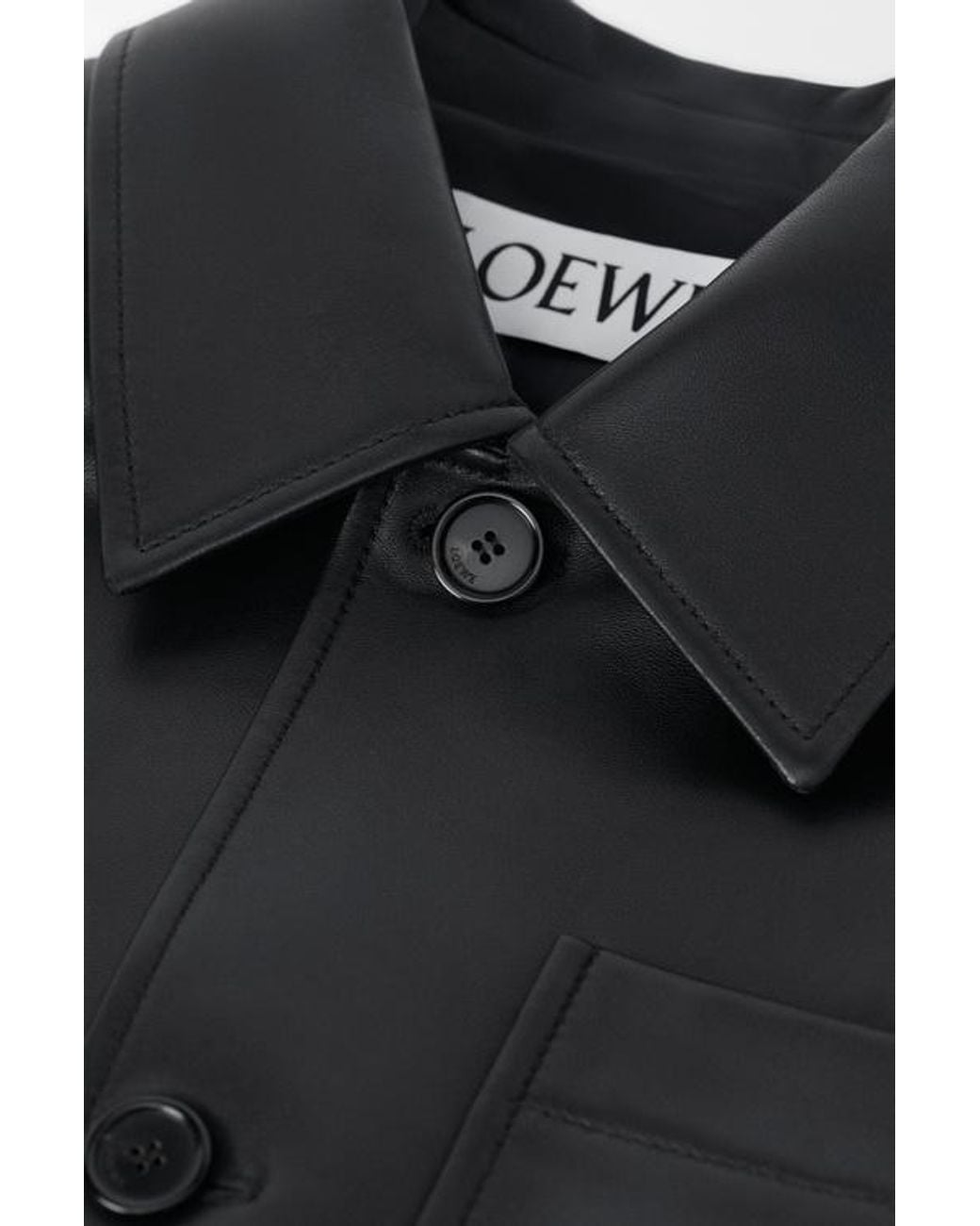 Loewe Black Lambskin Nappa And Nylon Twill Jacket for men