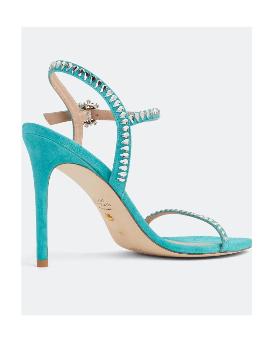 Stuart Weitzman Blue Gemcut 100 Lace-Up Sandals