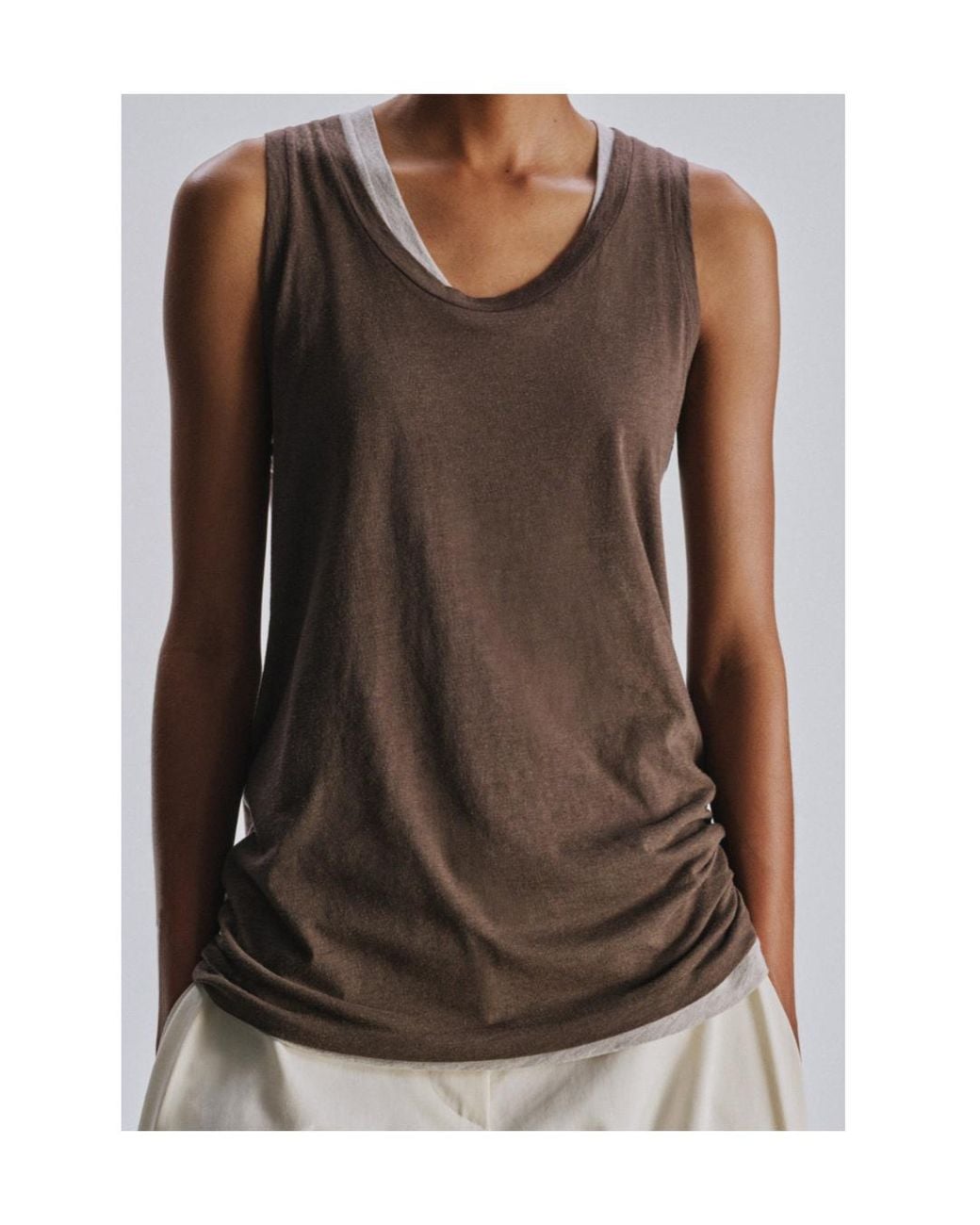 The Row Brown Crew-Neck Tank Top