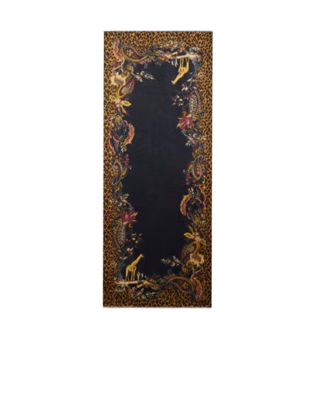 Etro Blue Paisley Animal-Pattern Scarf