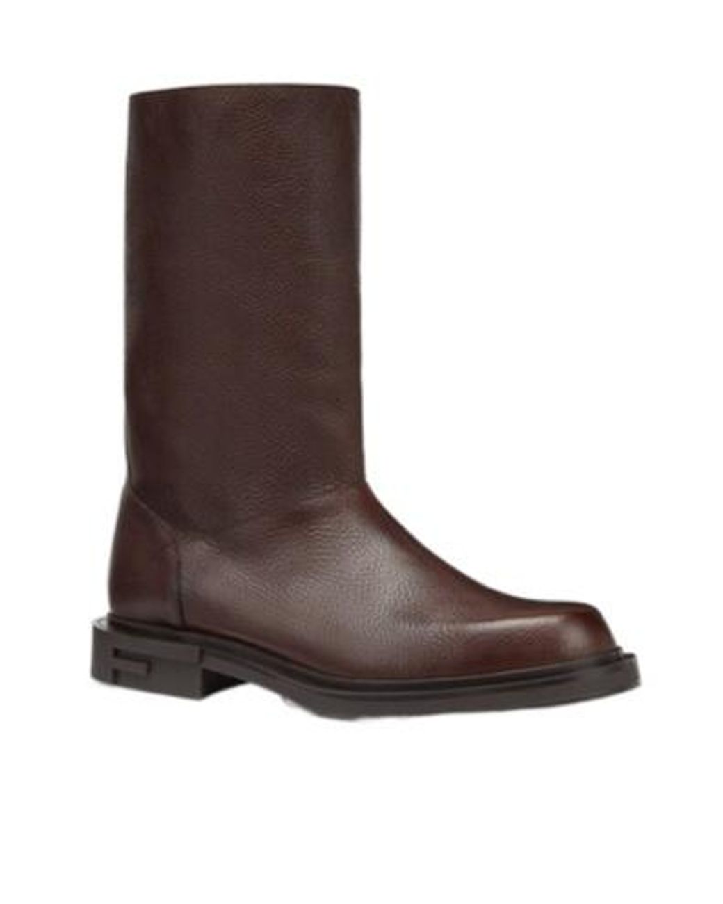 Fendi Brown Frame Round-Toe Boots for men