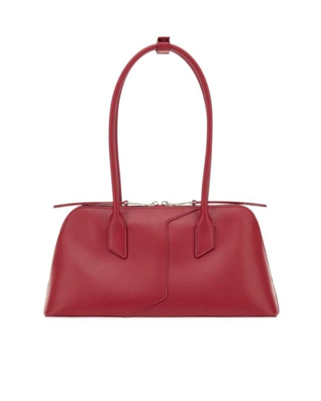 Emporio Armani Red Leather Tote Bag