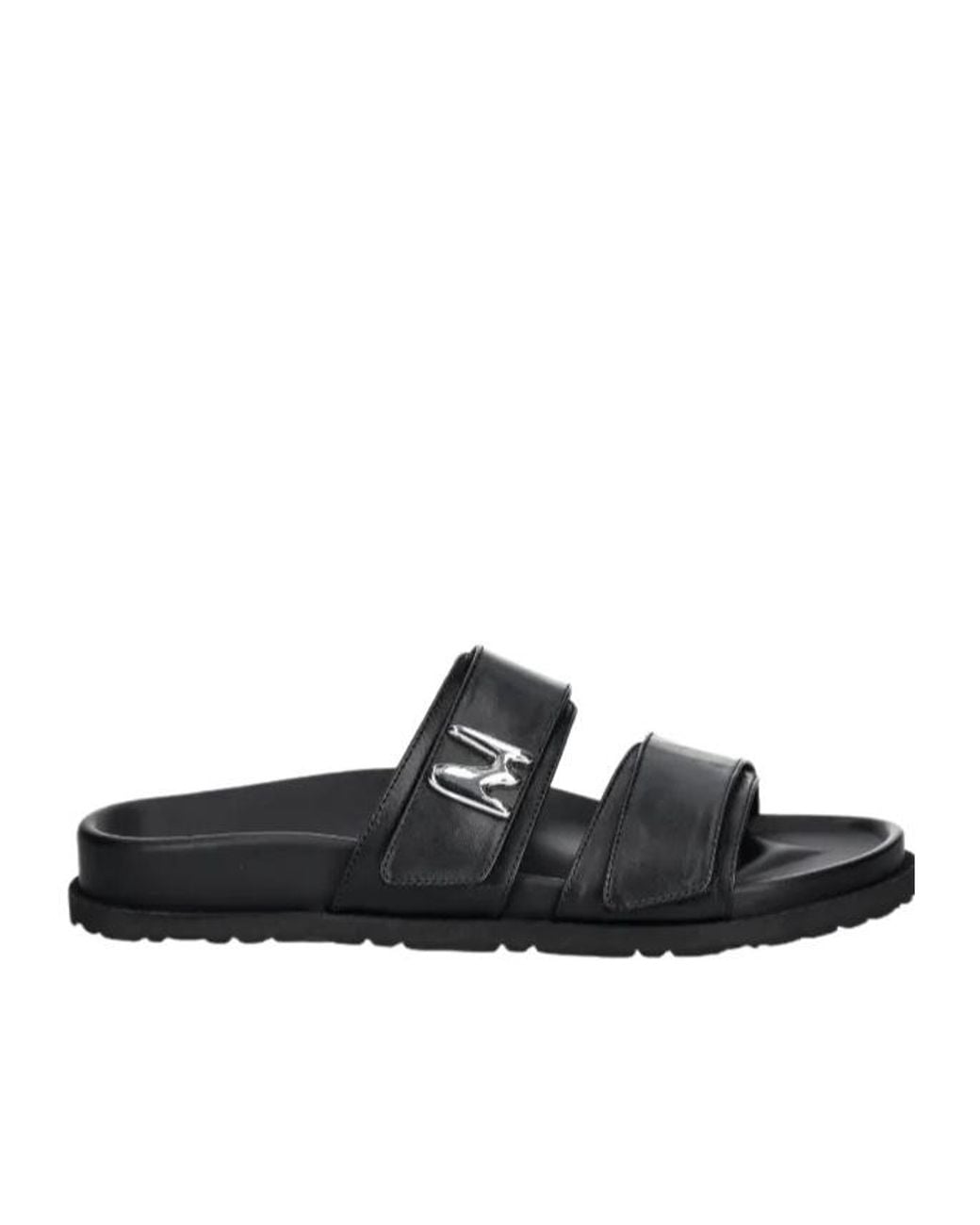 MSGM Black Flat Slides