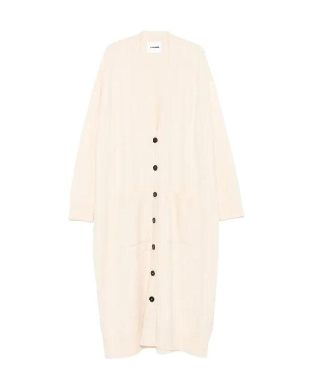 Jil Sander White Button-Front Coat