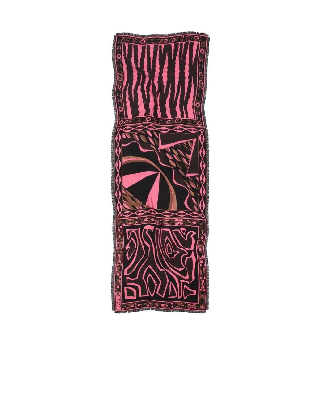 Emilio Pucci Red Mixed Print Silk Stole