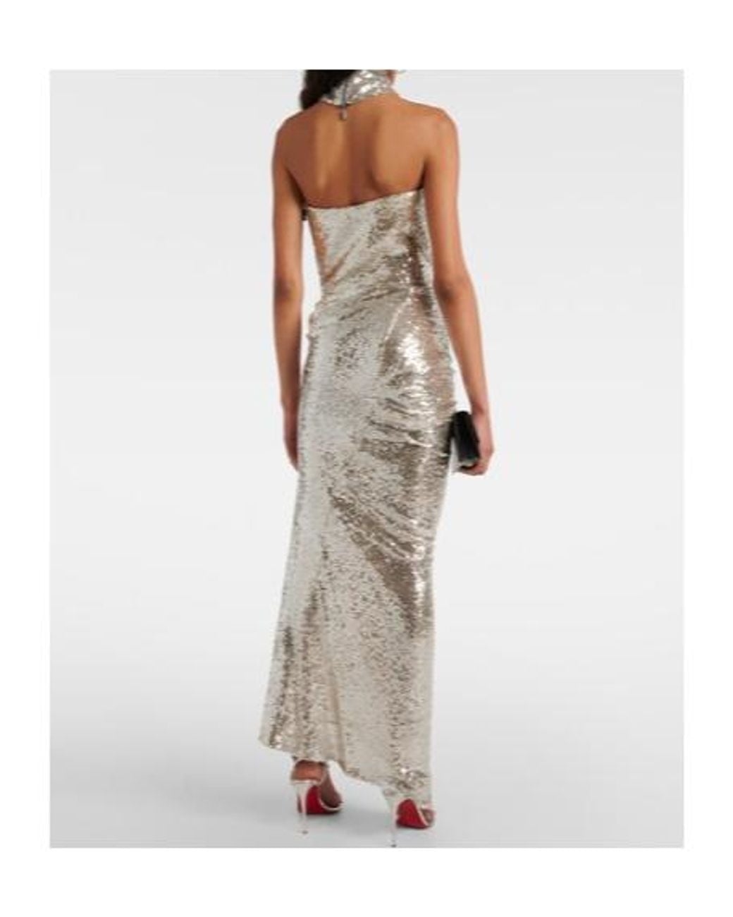Maticevski White Exhilarate Gathered Sequined Gown