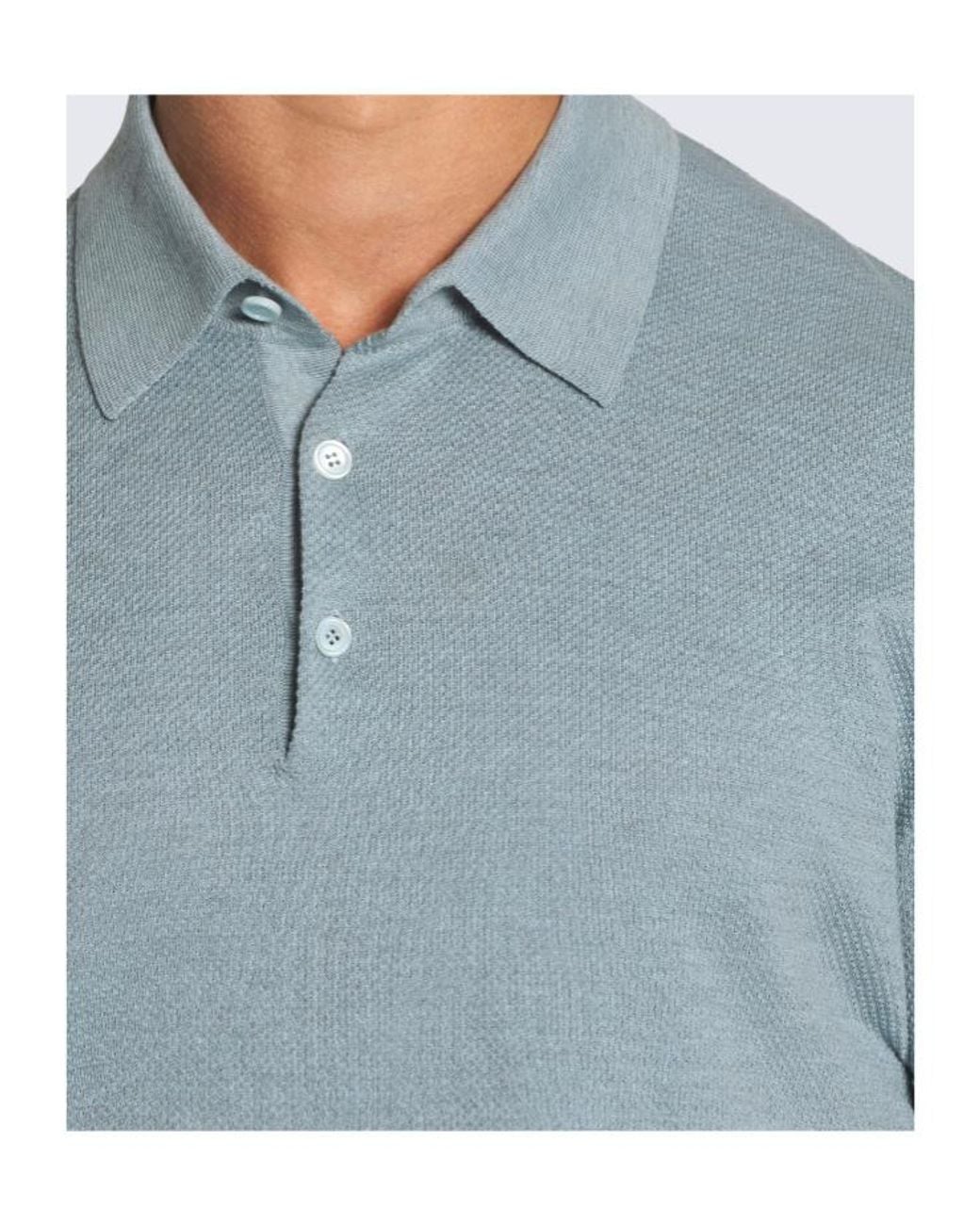 Brioni Blue Island Pique Cotton Polo Shirt for men