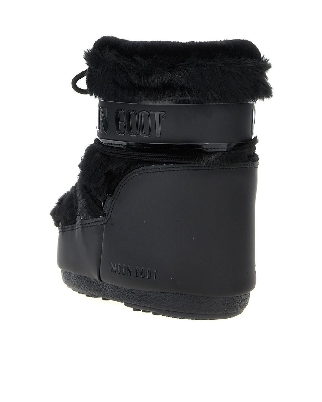 Moon Boot Black Icon Low Faux-Fur Lace-Up Boots