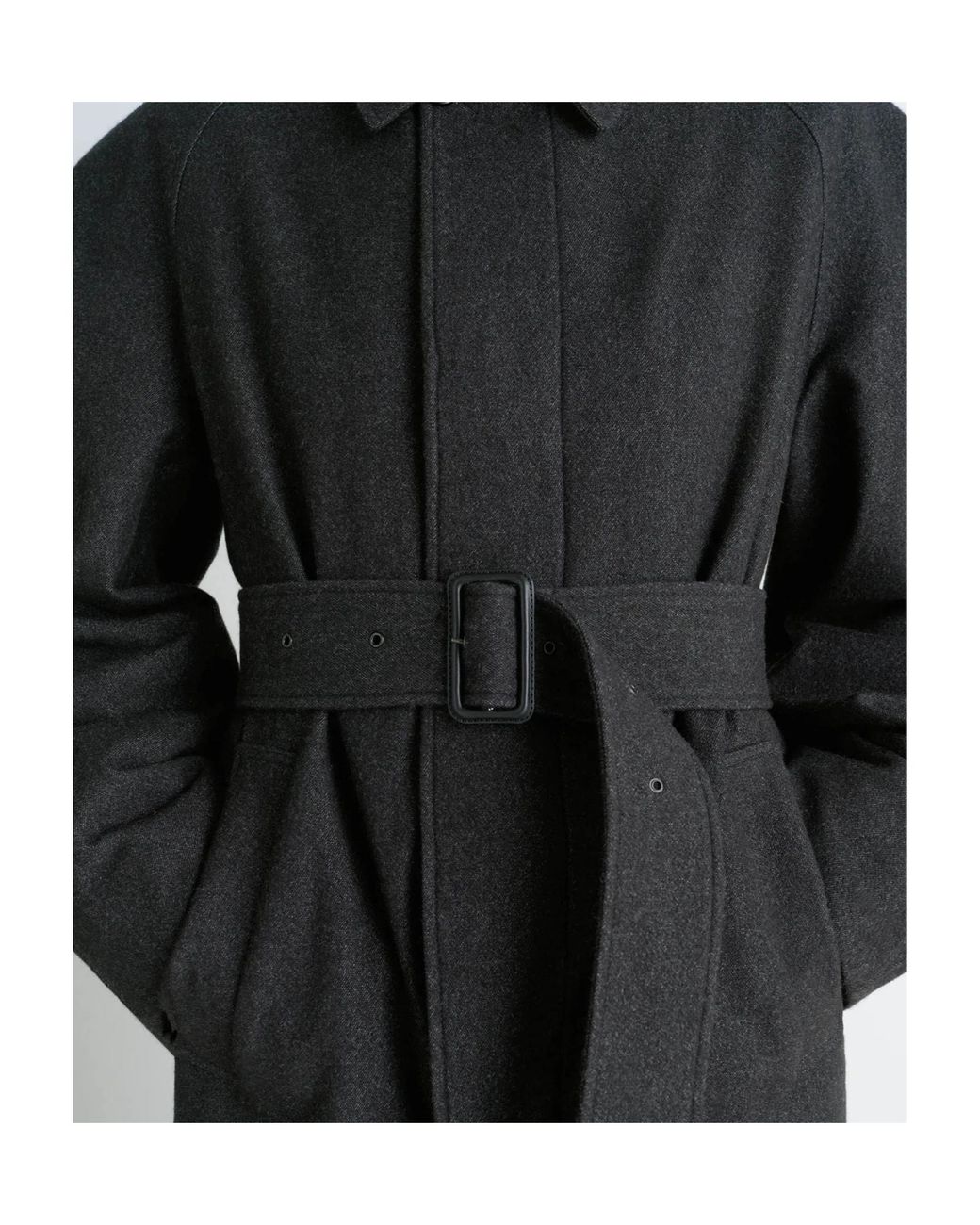Lemaire Raglan Sleeve Coat in Black | Lyst UK