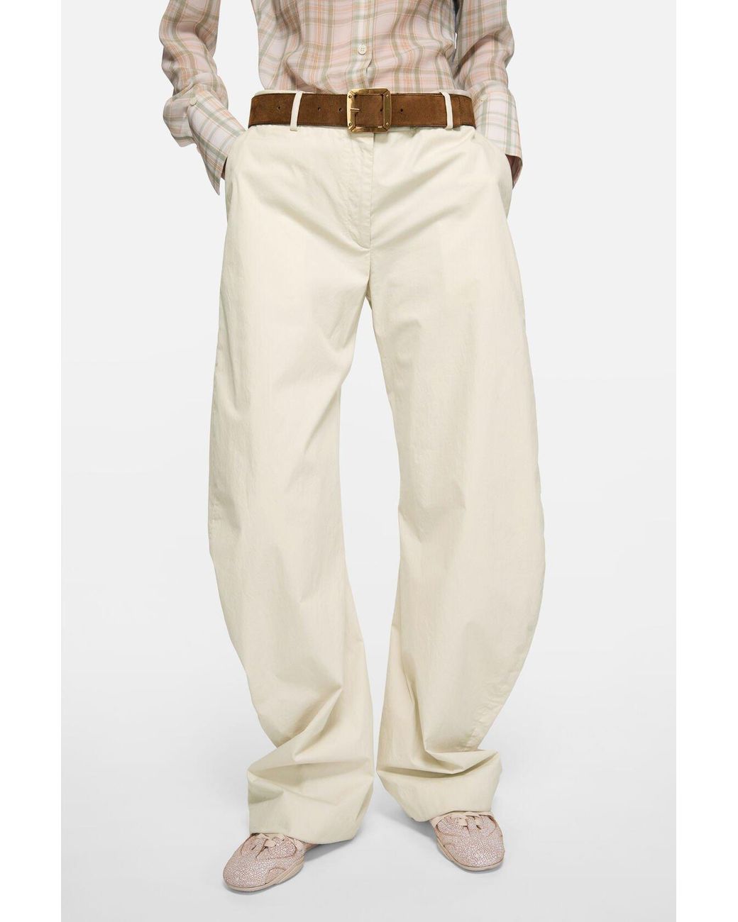 Acne Natural Barrel-Leg Pants