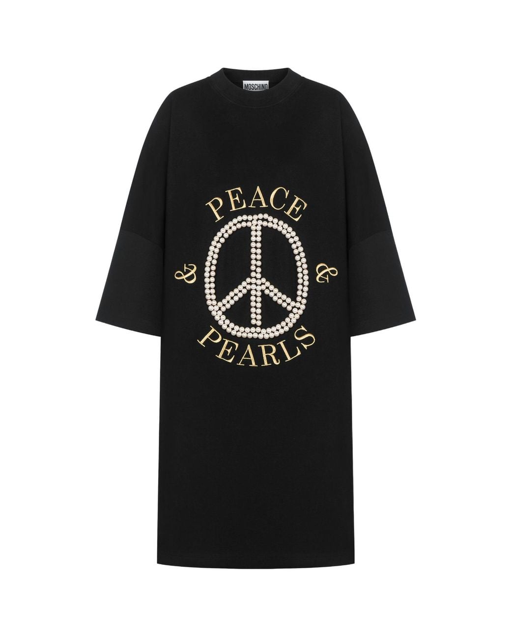 Moschino Black Logo-Print Cotton Dress