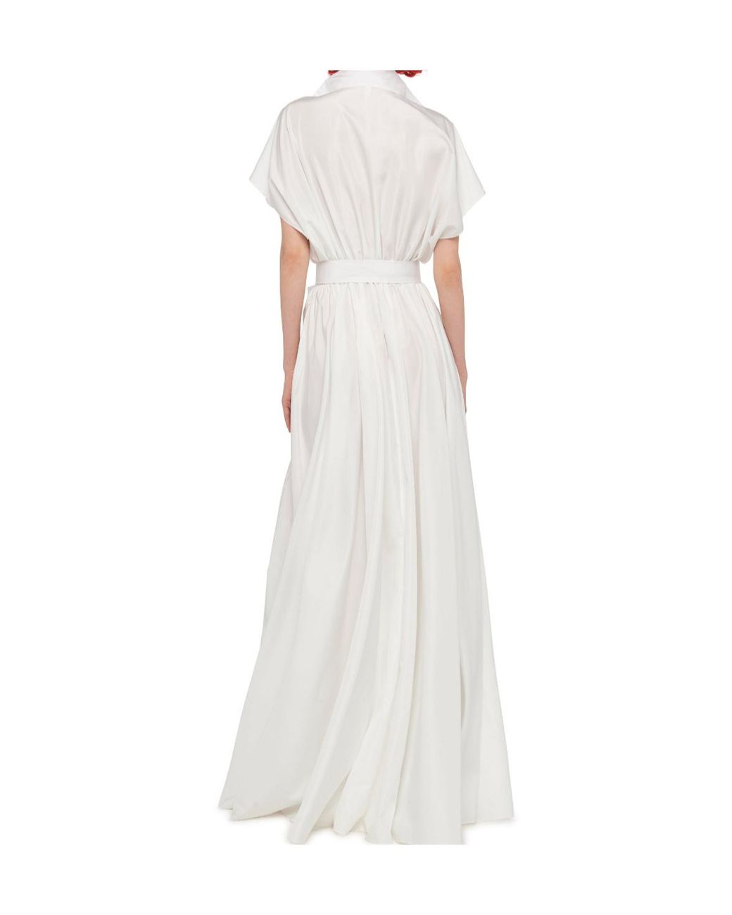 Norma Kamali White Super Os Sleeveless Bf Nk Shirt Flared Gown
