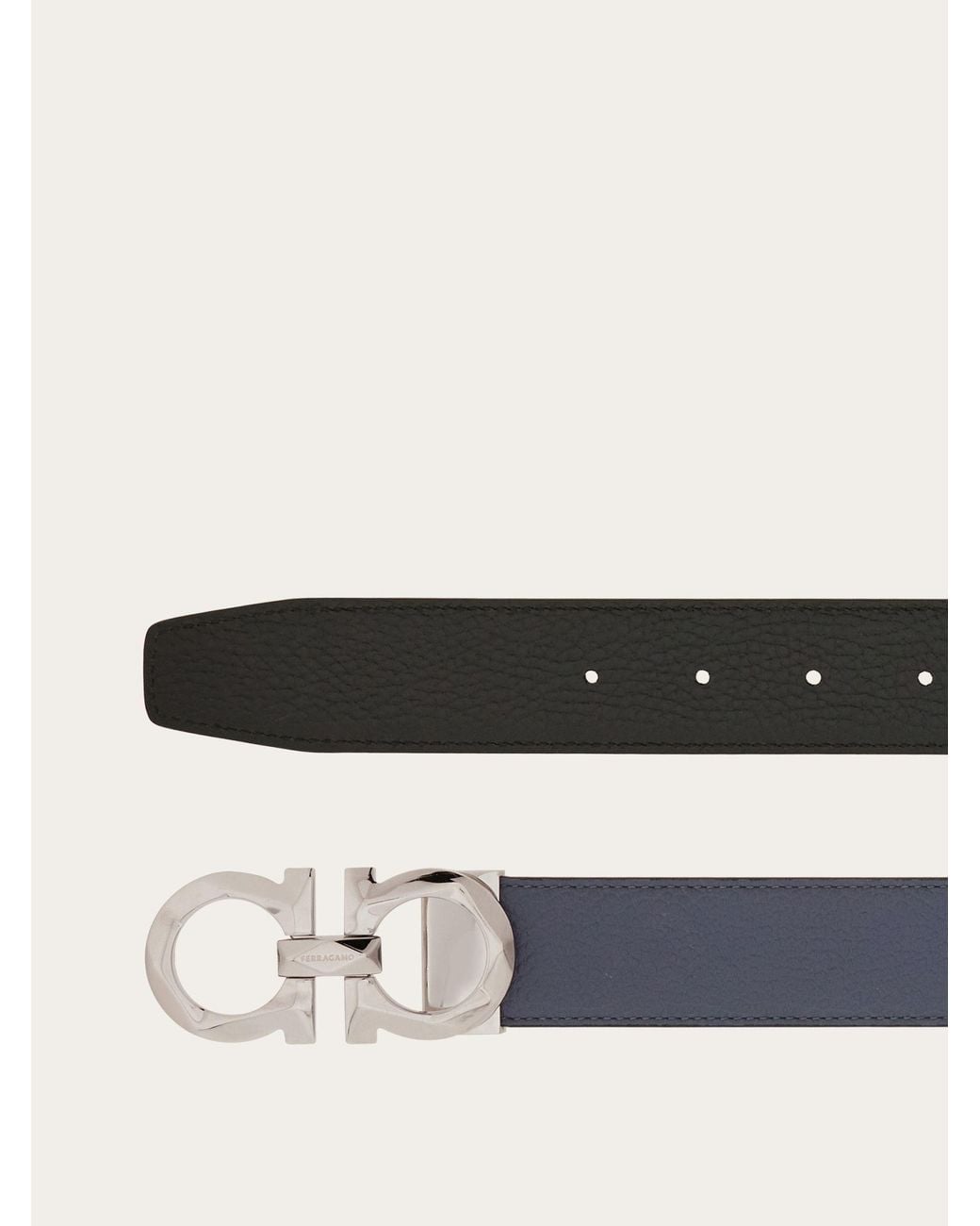 Ferragamo White Ferragamo Reversible Gancini Buckle Belt for men
