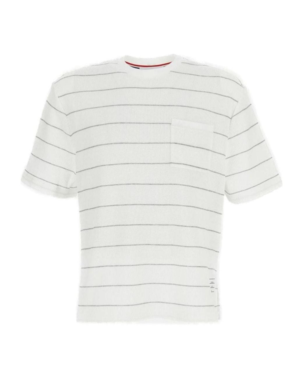 Thom Browne White Crewneck Striped T-Shirt for men