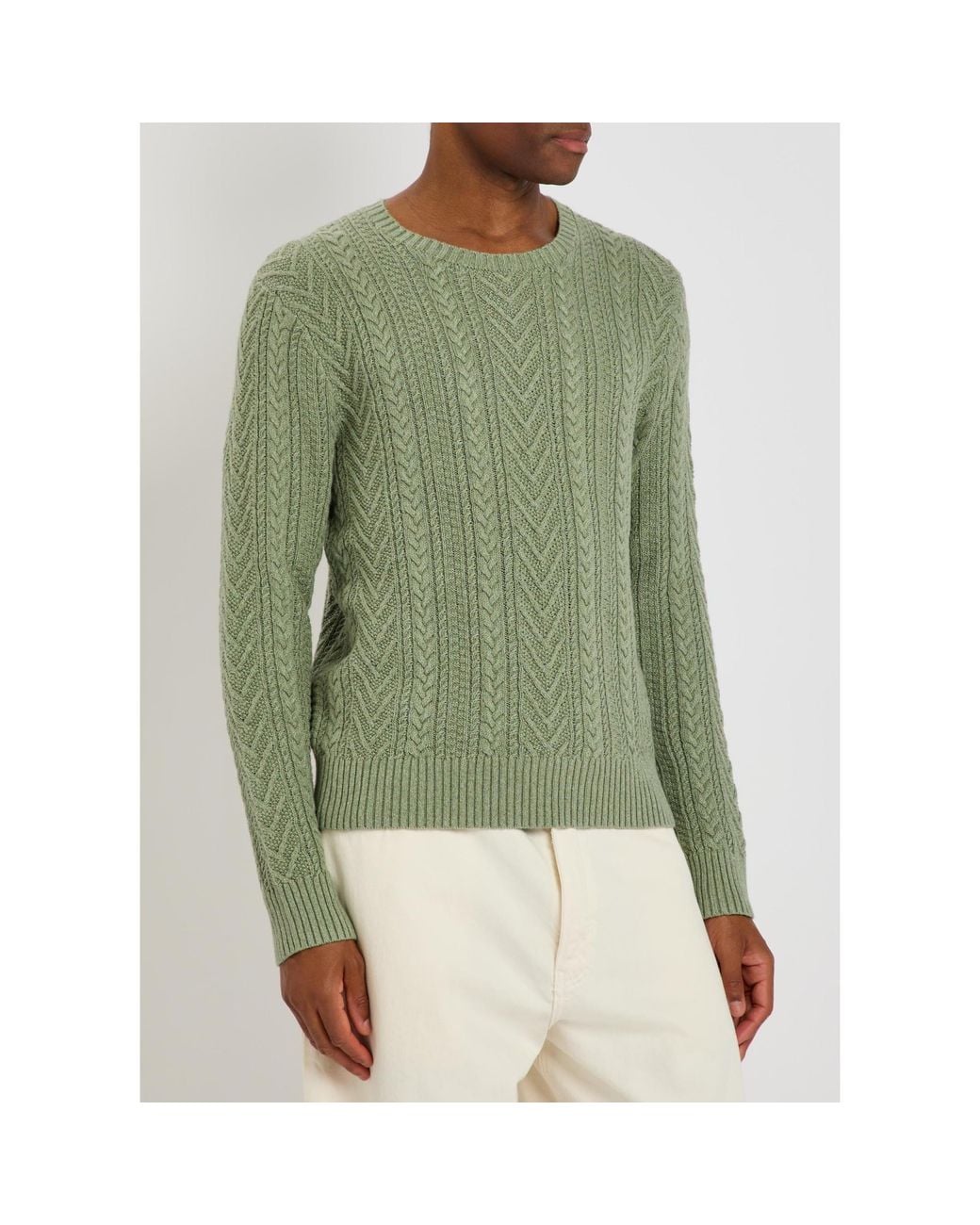 Polo Ralph Lauren Green Simple Cotton And Linen Knitted Sweater for men
