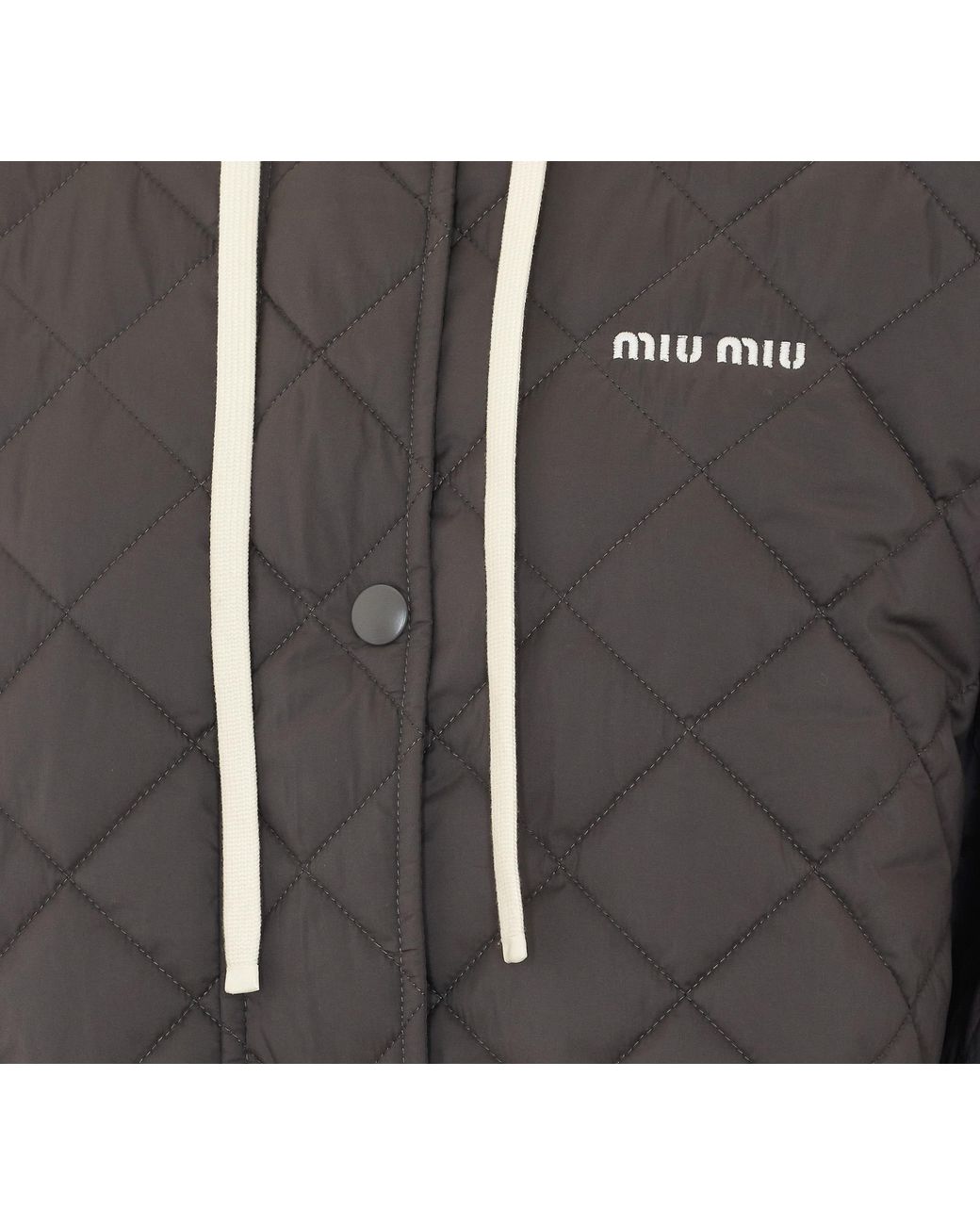 Miu Miu Gray Technical Pongé Down Jacket