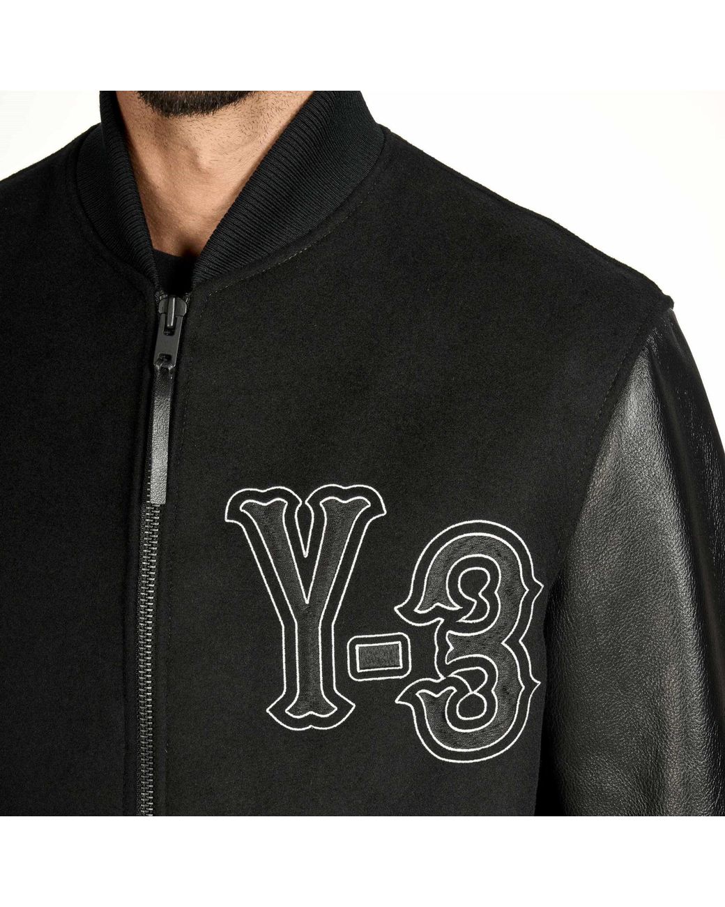 Y-3 Black Classic Leather Jacket for men