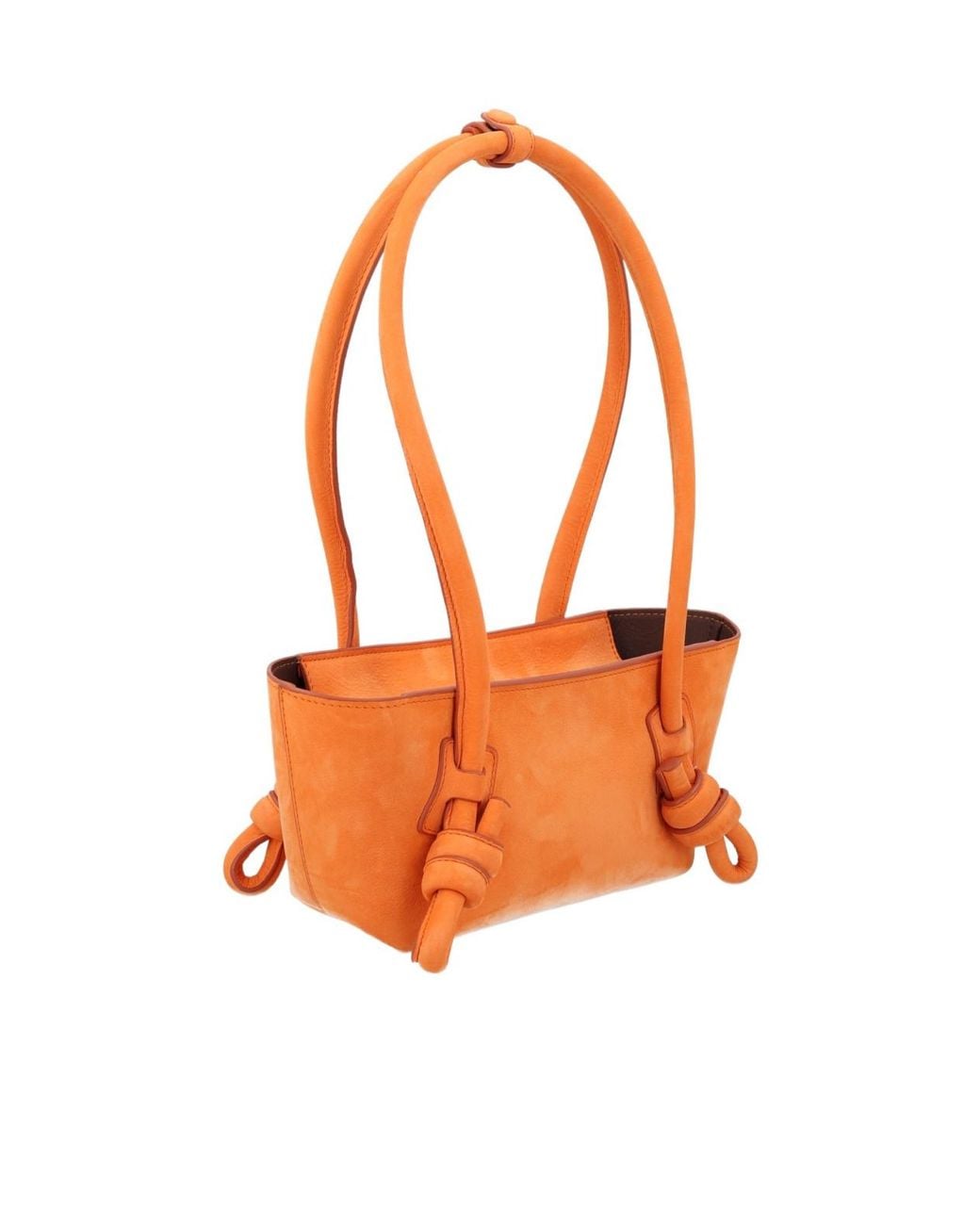 Hereu Orange Fleca Knotted-Handle Mini Shoulder Bag