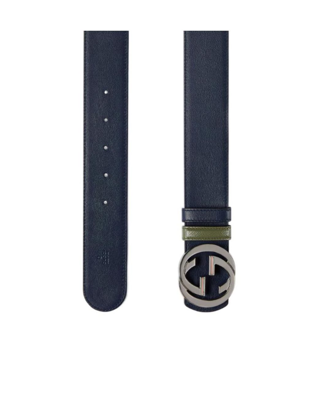 Gucci Blue Reversible Belt With Interlocking G Buckle for men