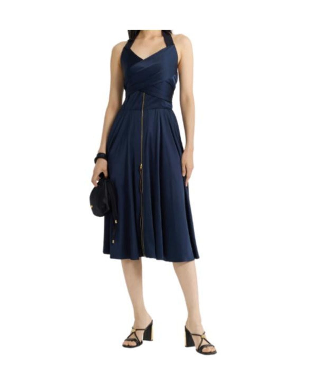 Patou Blue Pleated Midi Dress