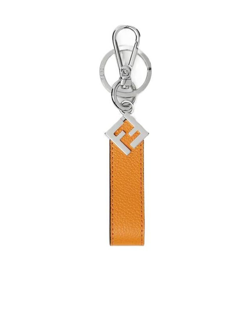 Fendi White Ff Squared Key Ring for men