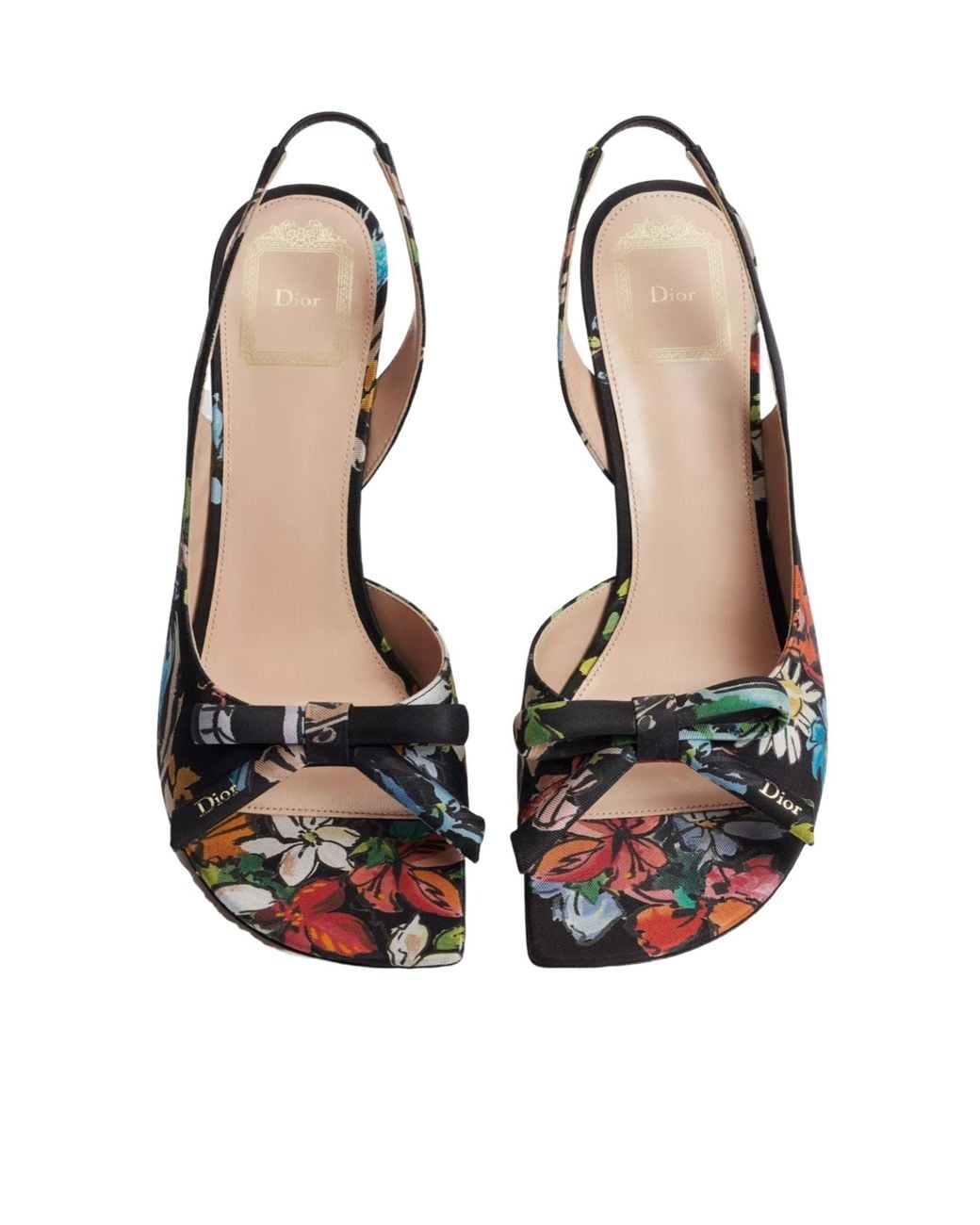 Dior Black Iviera Bow Heeled Slingback Sandal