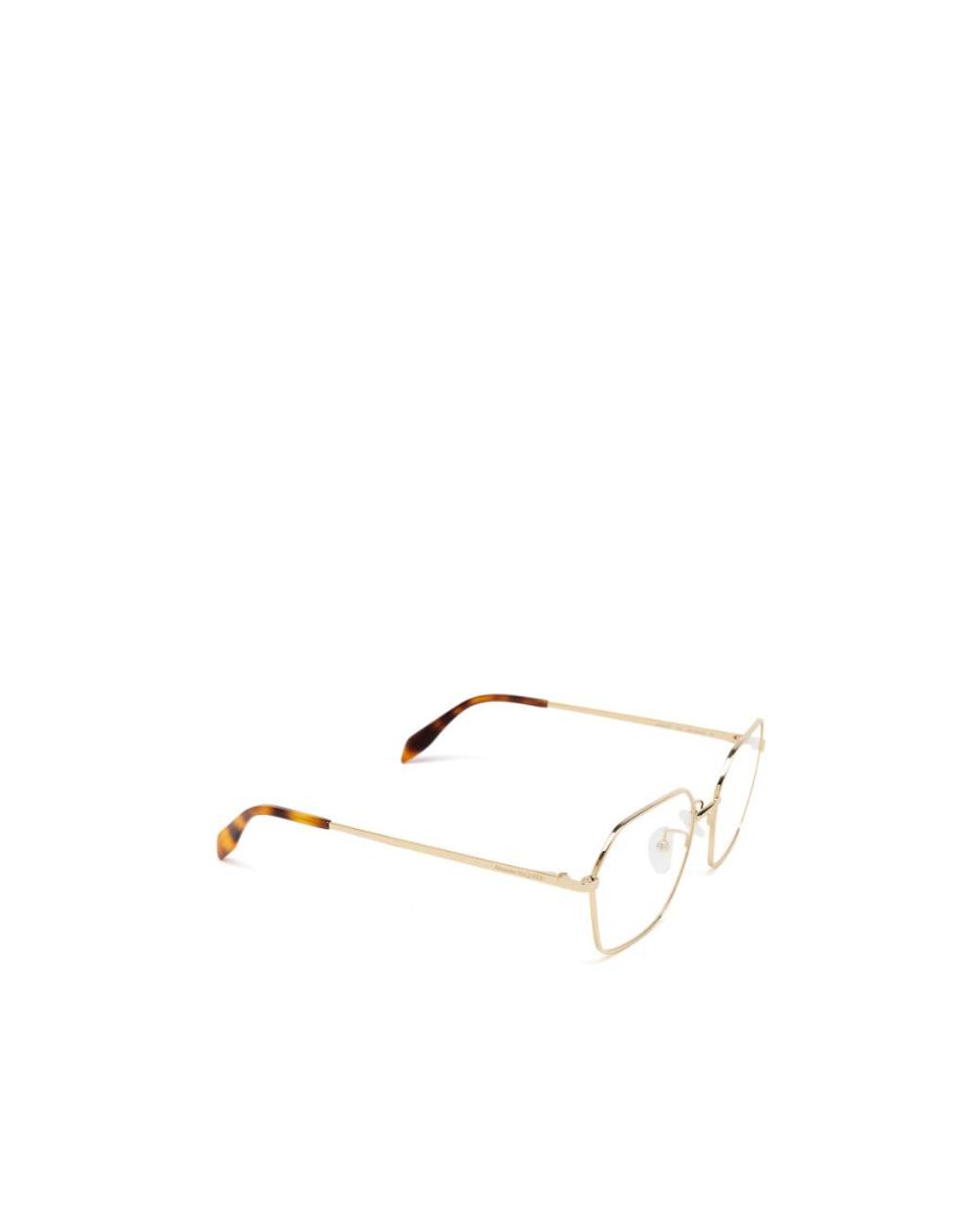 McQueen White Eyewear Hexagon Frame Glasses