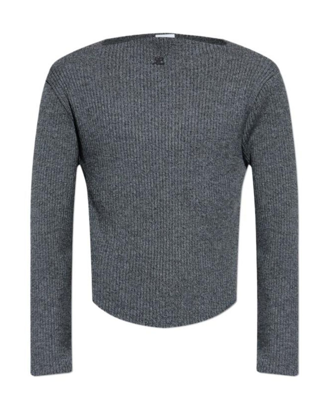 Courreges Gray Long Sleeve Sweater for men