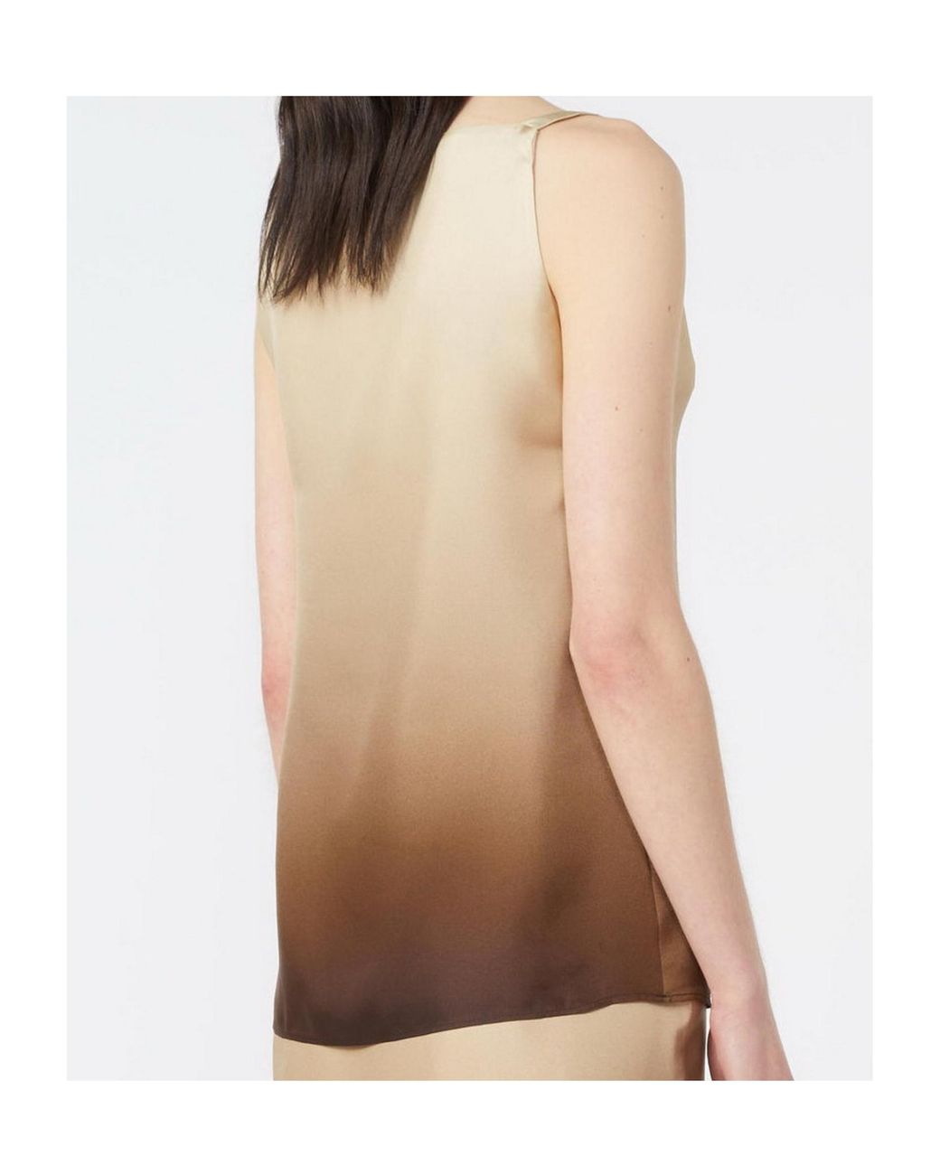 Sportmax Brown Tie-Dyed V-Neck Top