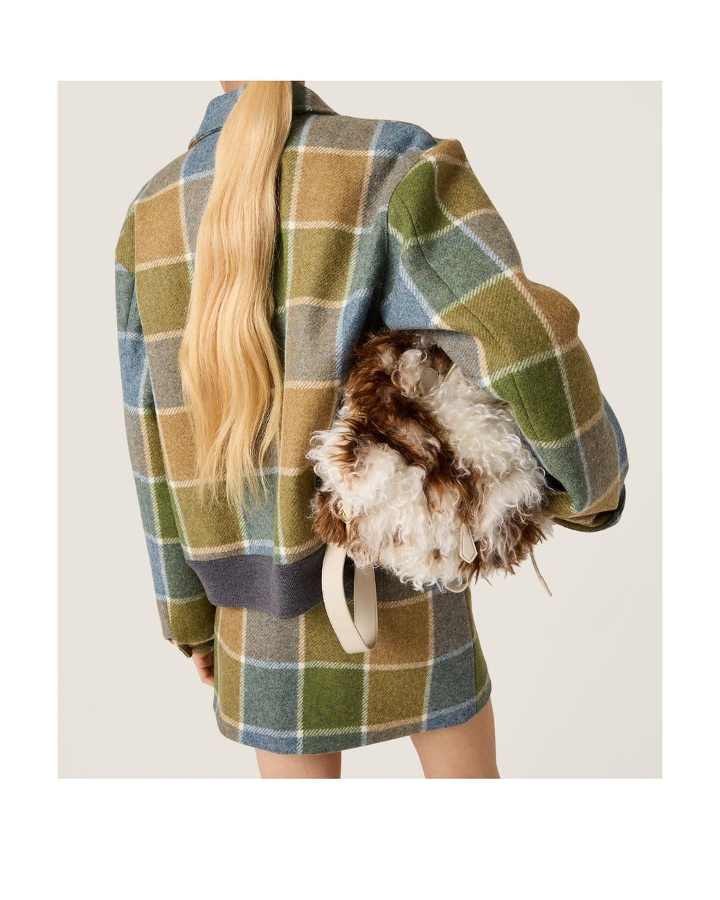 Miu Miu Green Checked Blouson Jacket