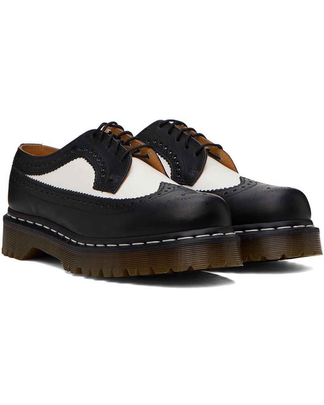 Dr. Martens Black Saw-Edge Detail Oxford Shoes for men