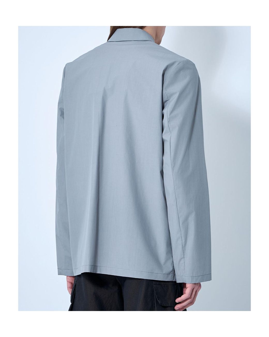 Rier Blue Poplin Shirt Jacket for men