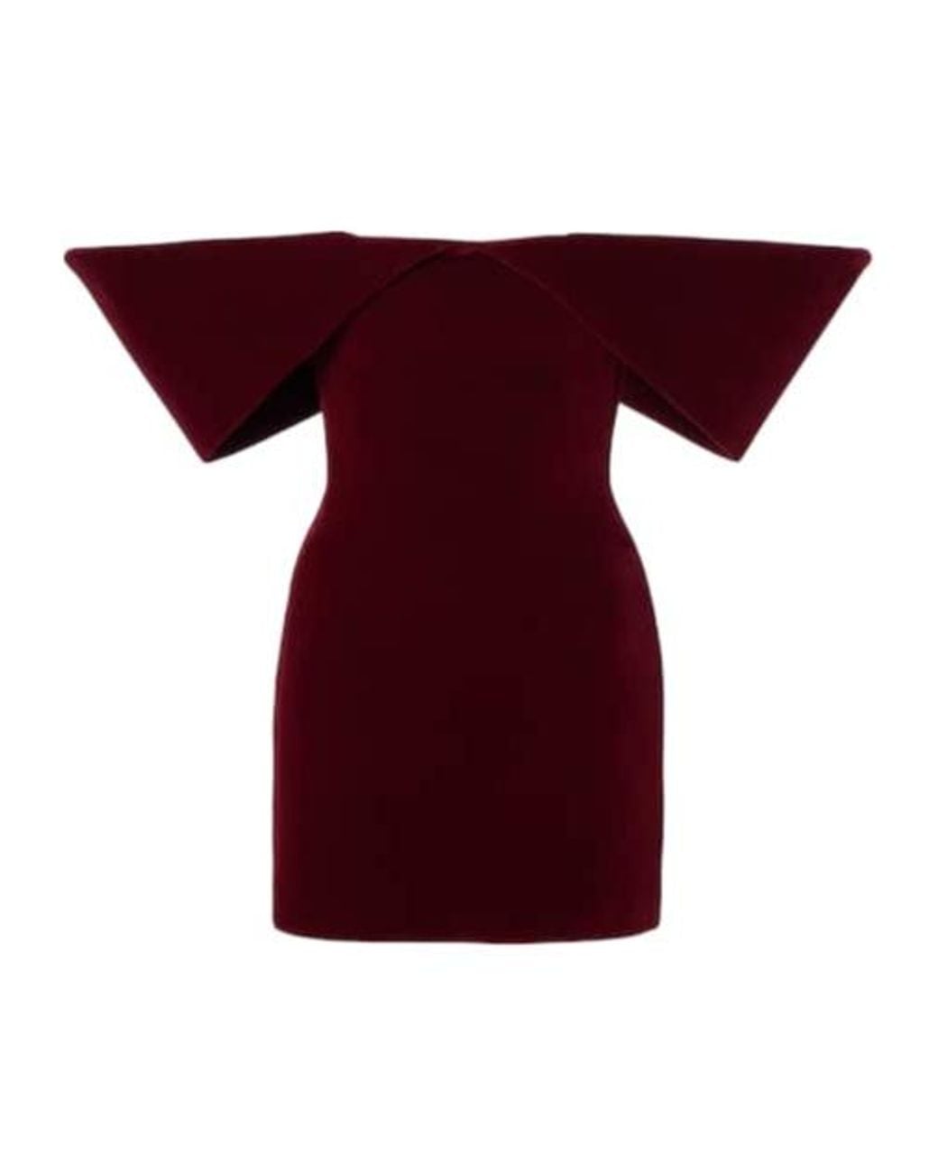 David Koma Red Off-Shoulder Velvet Minidress